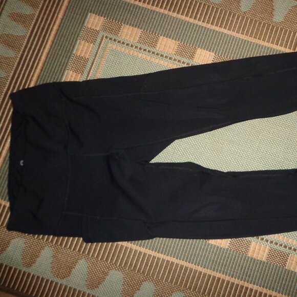 90° DEGREE BY REFLEX Leggings L Black Side Pockets Stretchy Surge Stitching - Picture 2 of 15